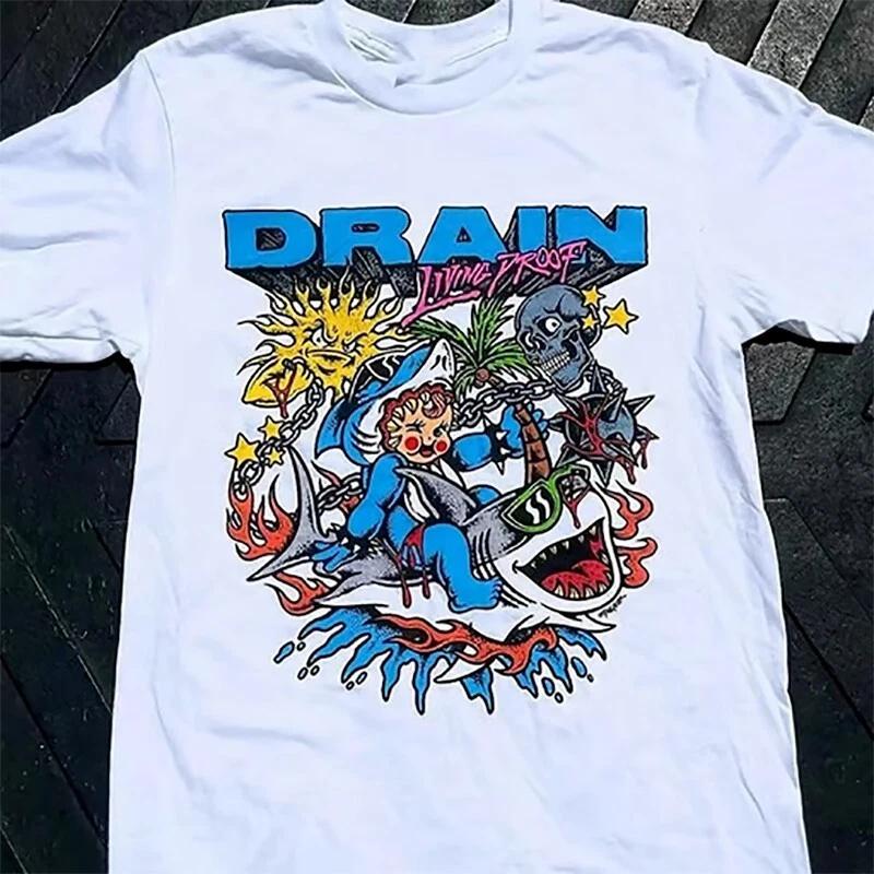 Drain Band Shirt Living Proof Music White All Size Gift Fan T-shirt OM117