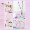 2Pcs Cat Stick Interactive Toy Double-Sided Rainbow Webbing Tease Scratch-Resistant Bite-resistant Entertaining Cat