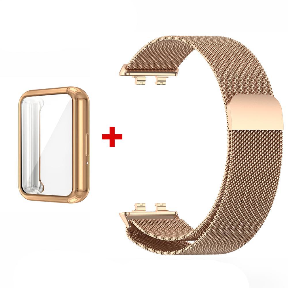 Чехол из ТПУ + Миланский ремешок-петля Для Huawei Band 11 pro Аксессуары из нержавеющей стали Магнитный браслет ремешок huawei smart band 11