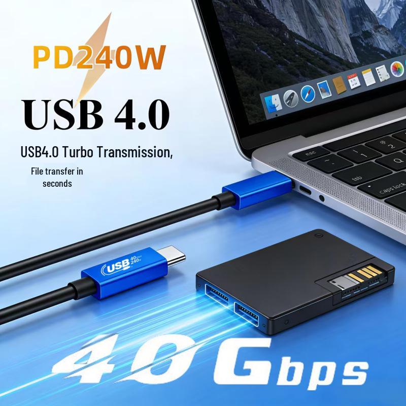 USB4 40 Гбит/с Кабель для передачи данных с быстрой зарядкой 240 Вт и поддержкой дисплея 8K - Полнофункциональный кабель Type-C