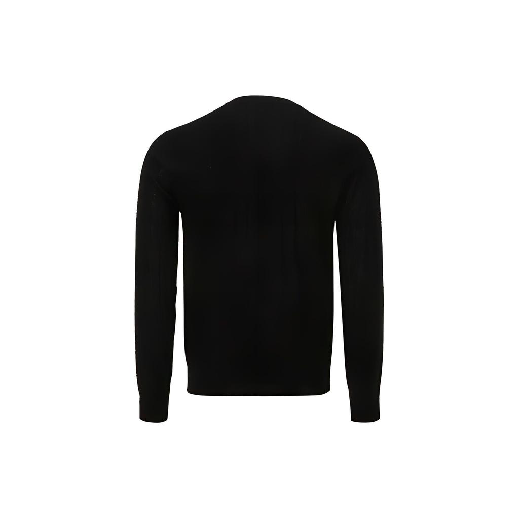 Emporio Armani Однотонный свитер с круглым вырезом в рубчик Мужской свитер Черный 3K1MX9-1MZSZ-0031