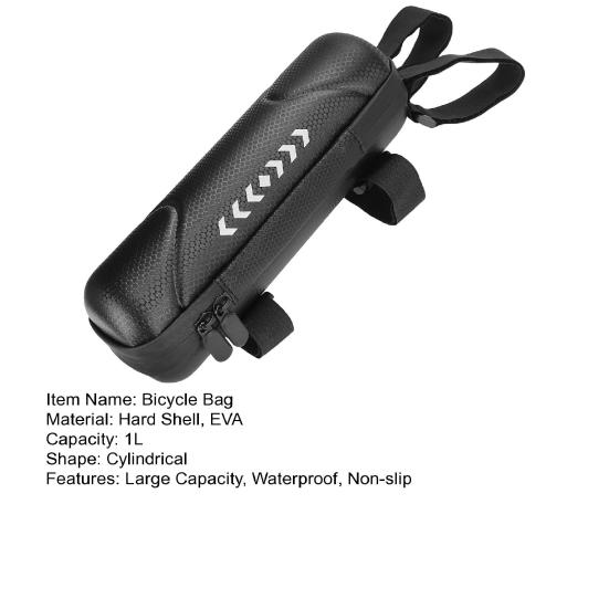 Сумка на руль электрического скутера Нескользящая фиксация Сумка-органайзер для цилиндра большой емкости Передняя сумка для велосипеда с застежкой-ремешком Жесткий корпус из ЭВА для велосипеда
