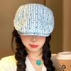Vintage Stripped Berets Korean Painter Cap Fashion Polka Dot Beret  Women