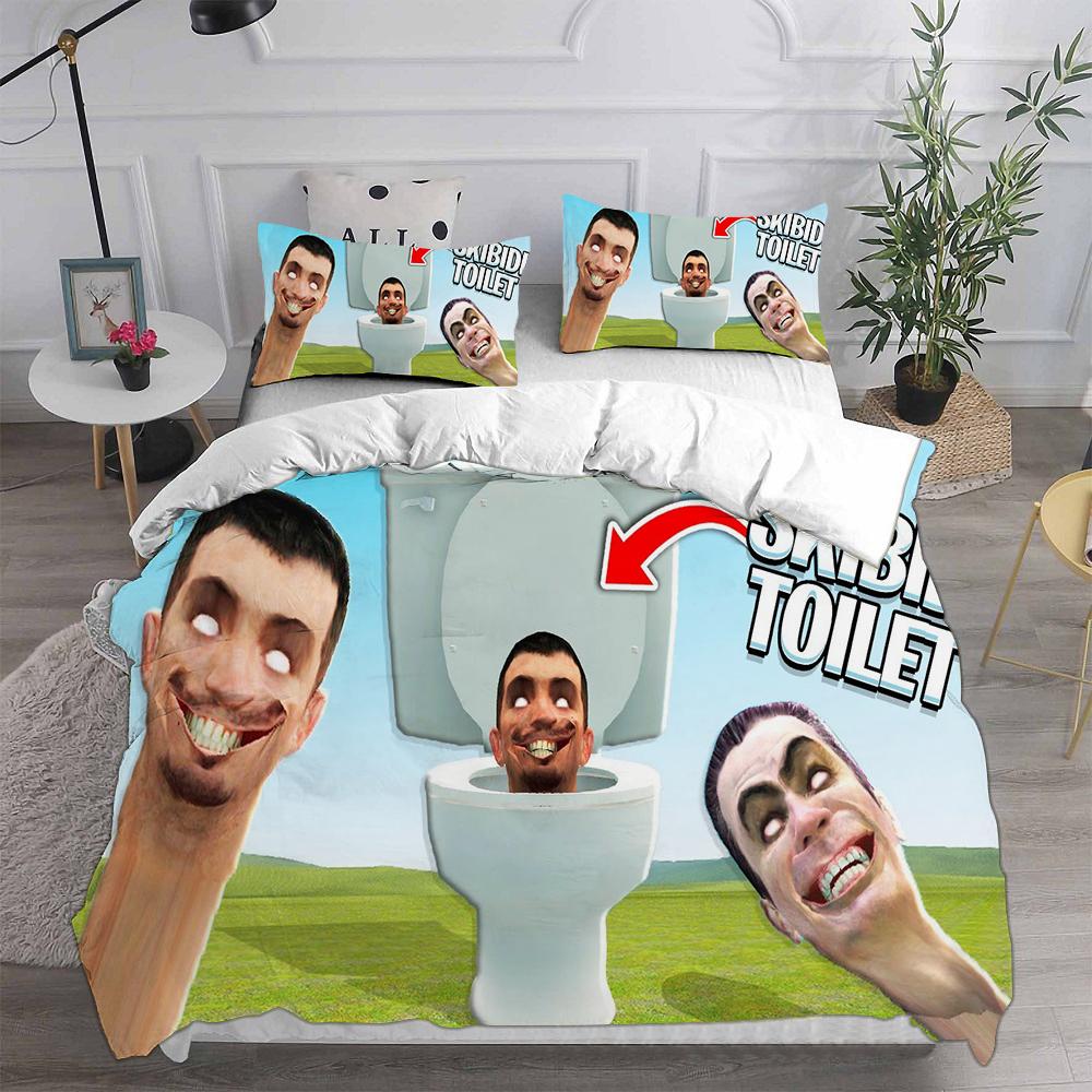 Игра Скибиди Туалет Арале Комплект постельного белья Одеяло Покрывало Пододеяльник Наволочка Набор из 2-3 предметов Детский Взрослый Размер