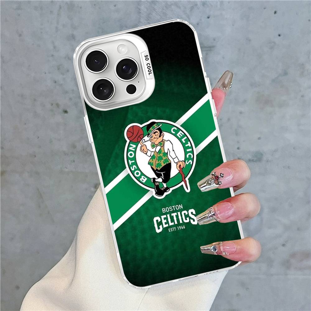 B-Boston C-Celtics Чехол для телефона Цвет Серебристый Корпус Для lPhone 17 16 16e 15 14 13 12 11 Pro Max Plus