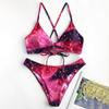 2 шт./компл. комплект бикини с градиентом, без косточек, со звездным принтом, пояс для купания, пляжный костюм