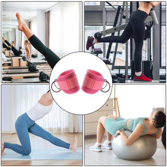 2 шт. манжеты для фитнеса на щиколотке с D-образным кольцом, регулируемые для мужчин и женщин, упражнения на бедра, силовые тренировки, эспандер, аксессуары, ремни на щиколотке, тренировки в домашнем спортзале