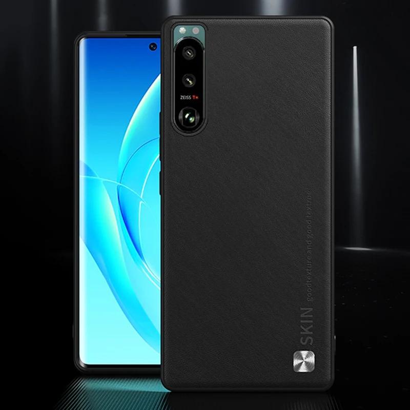 Роскошный чехол из искусственной кожи для телефона Sony Xperia 1 5 III, задняя крышка, матовый силиконовый противоударный защитный чехол для Sony Xperia5 III