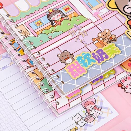 Cute Spiral Notebook with Cartoon Cover Portable Coil Journal Practical School Notebook Creatives Gifts for Students