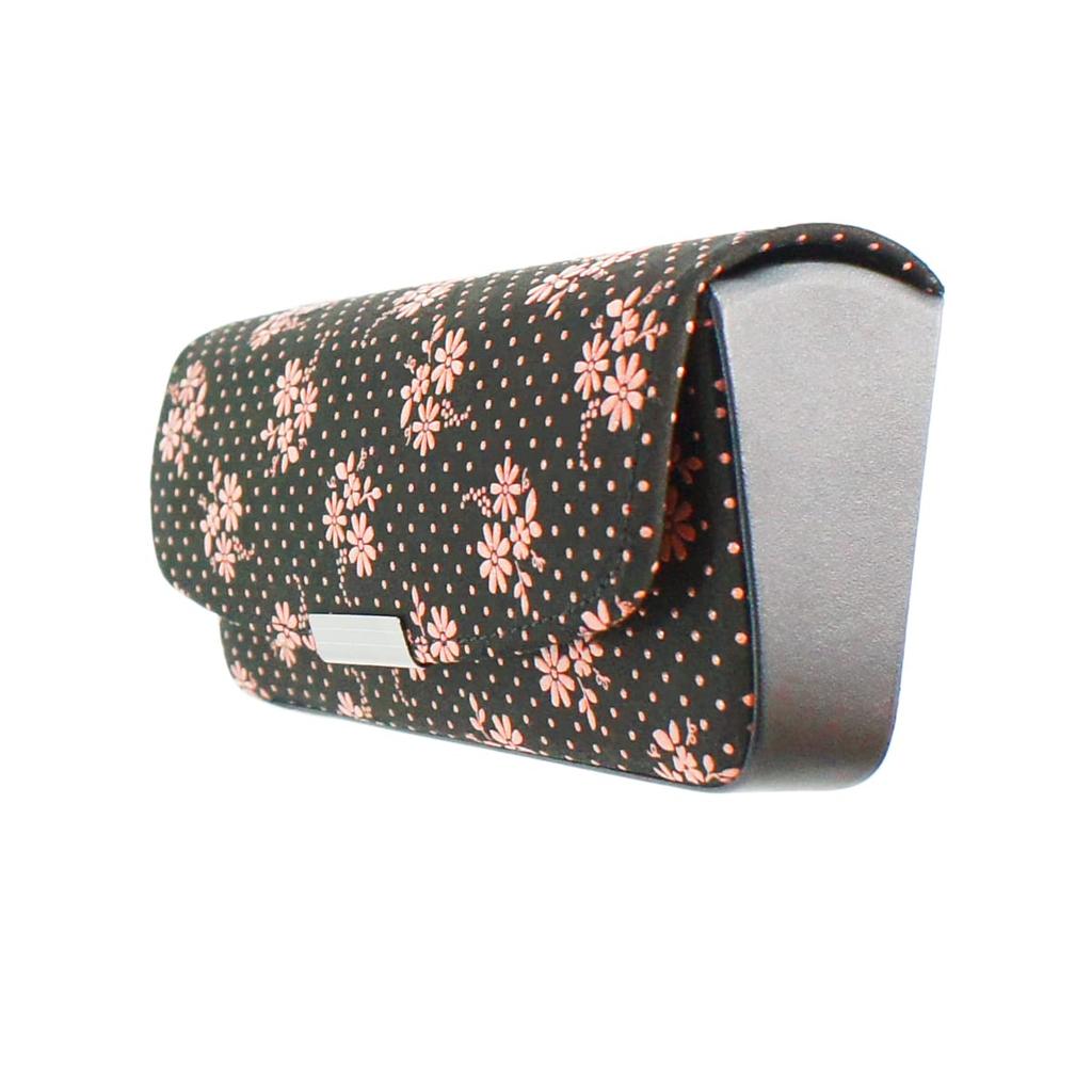 Футляр для очков Inden H Deerskin Black x Pink Lacquer с узором «космос» [Indenya] 4206-51-175