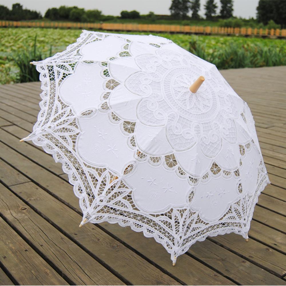 Handmade Bridal Umbrella Cotton Parasol Umbrella Lace Umbrella  for Wedding Outdoor Sun