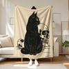 Черная кошка череп готический плед Хэллоуин дизайн для декора гостиной подарок для нее DarkStyle50x60