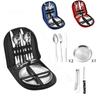 Stainless Steel Tableware, Western Cuisine, Steak, Knife, Fork, Spoon, Plate Set, Outdoor Camping, Portable Bag Set