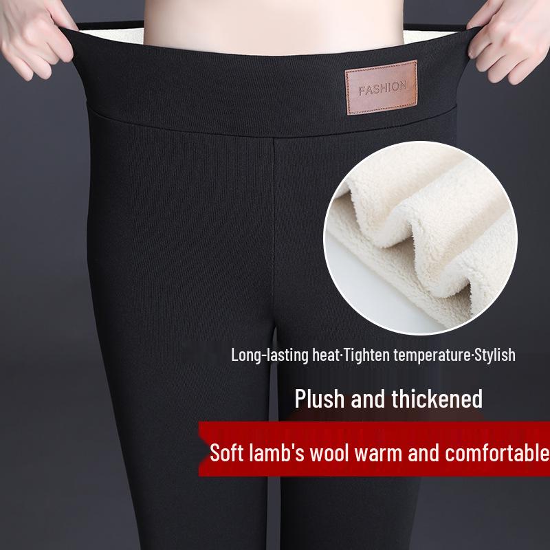 Женские шерстяные леггинсы с высокой талией Северо-восток: Плотные на флисовой подкладке, больших размеров, с контролем живота, теплые брюки для осени/зимы