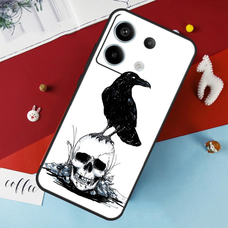Чехол Crow Raven Dark Skull для Xiaomi Redmi Note 13 12 10 8 9 11 Pro 12S 10S 11S Redmi 13C 10A 10C 9C 12C Cover