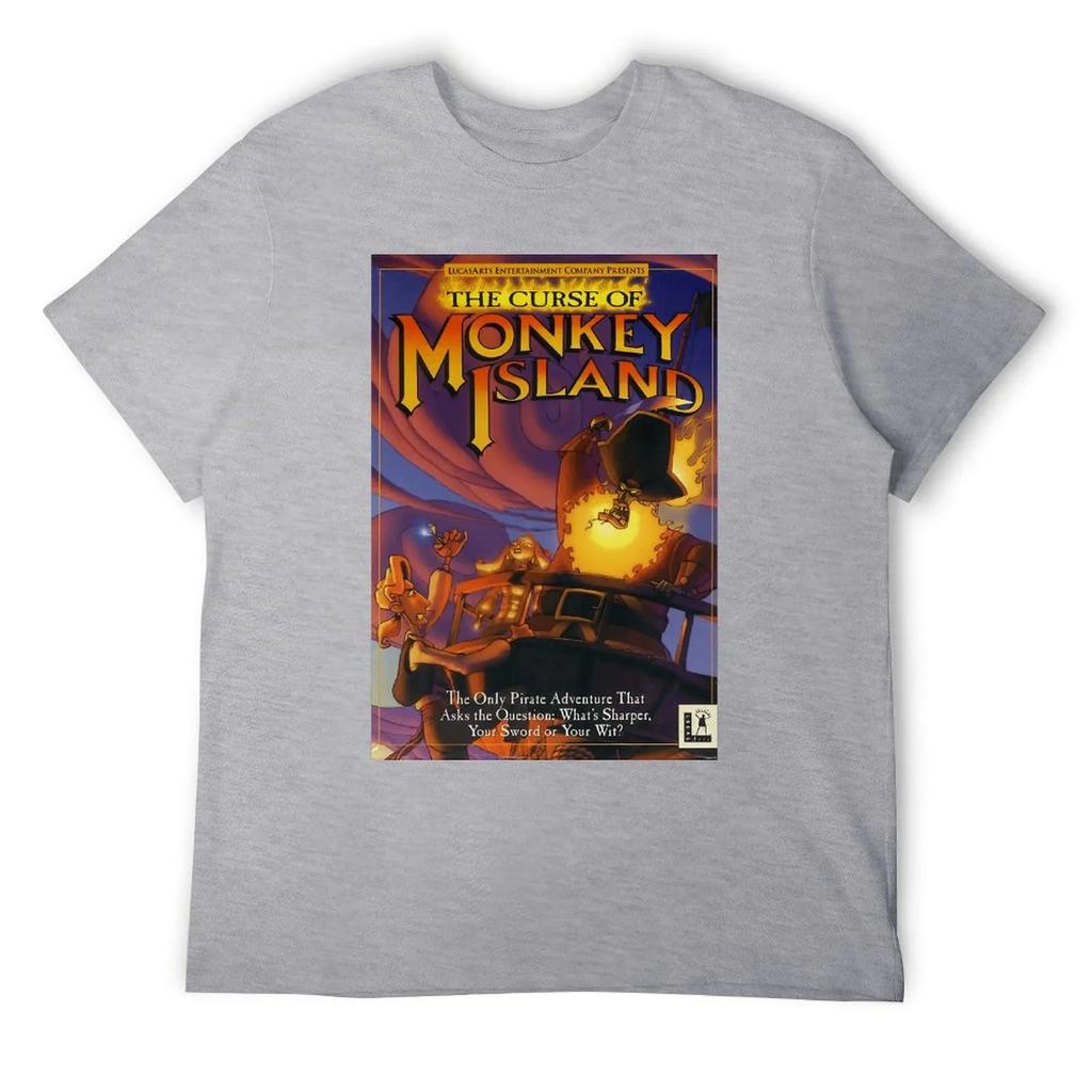 Футболка CURSE OF MONKEY ISLAND с круглым вырезом, спортивная, забавная, для любителей творчества, размер США