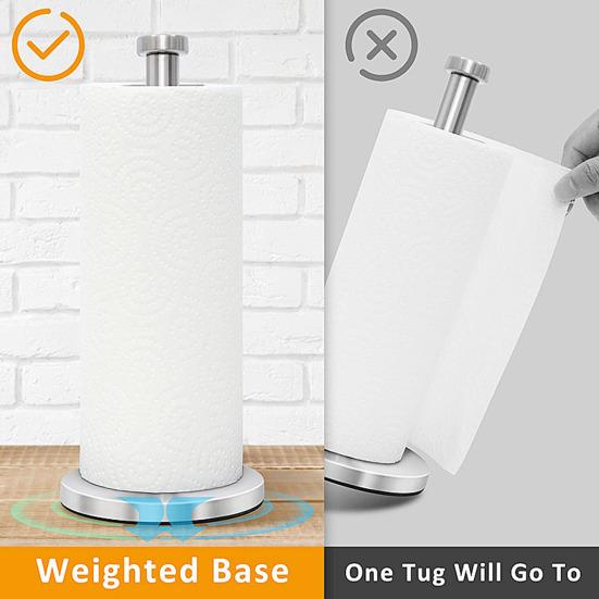 Держатель для бумажных полотенец на столешницу с утяжеленным нескользящим основанием, устойчивый к ржавчине и коррозии, держатель для бумажных полотенец из нержавеющей стали