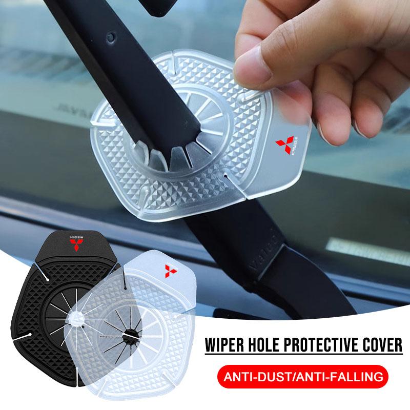 Car Windshield Wiper Protective Cover Dust Wiper Emblem Car Styling Emblem For Mitsubishi ASX Lancer 10 Pajero Outlander L200