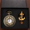 2 шт./комплект, мужские ретро-модные медные кварцевые карманные часы и 1 шт. винтажное золотое ожерелье, идеальный выбор для подарков