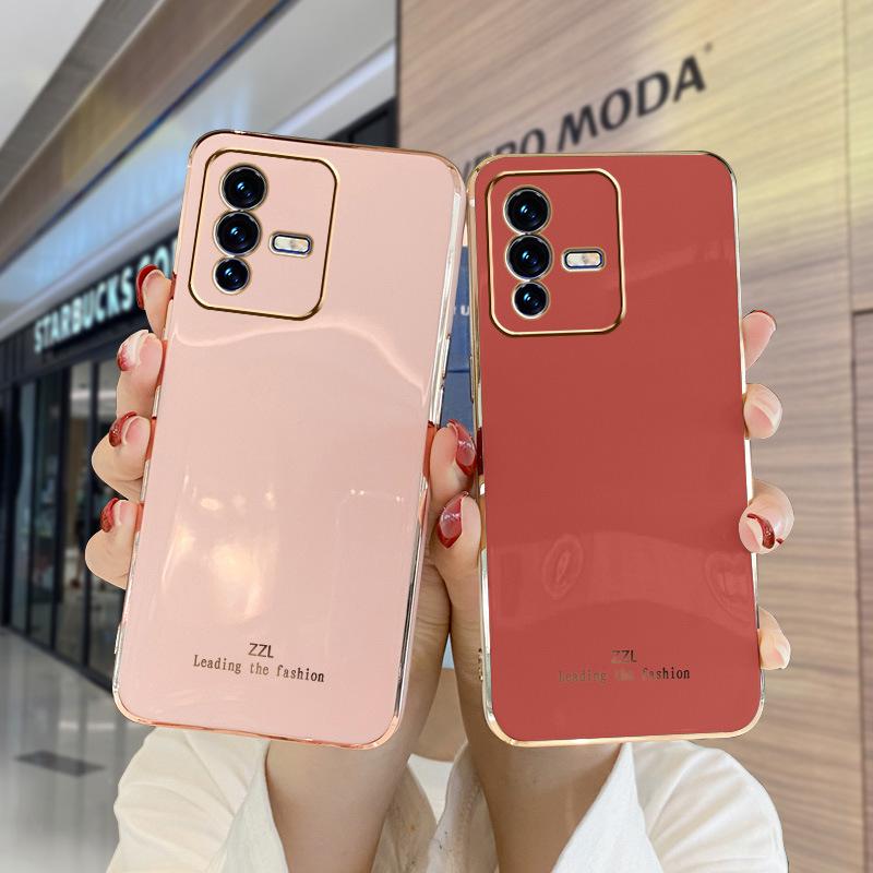 Применимо к чехлу для мобильного телефона vivoS12 S12Pro с защитой объектива, прямой край, глянцевое электролитическое покрытие, мягкий чехол, ледяной защитный чехол