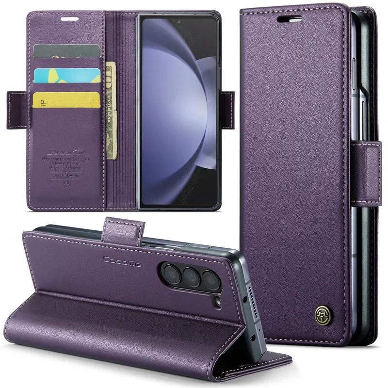 Роскошный магнитный кожаный чехол-кошелек для Samsung Galaxy Z Fold 7 6 5 Ударопрочный карман-держатель для карт для Galaxy Z Fold6