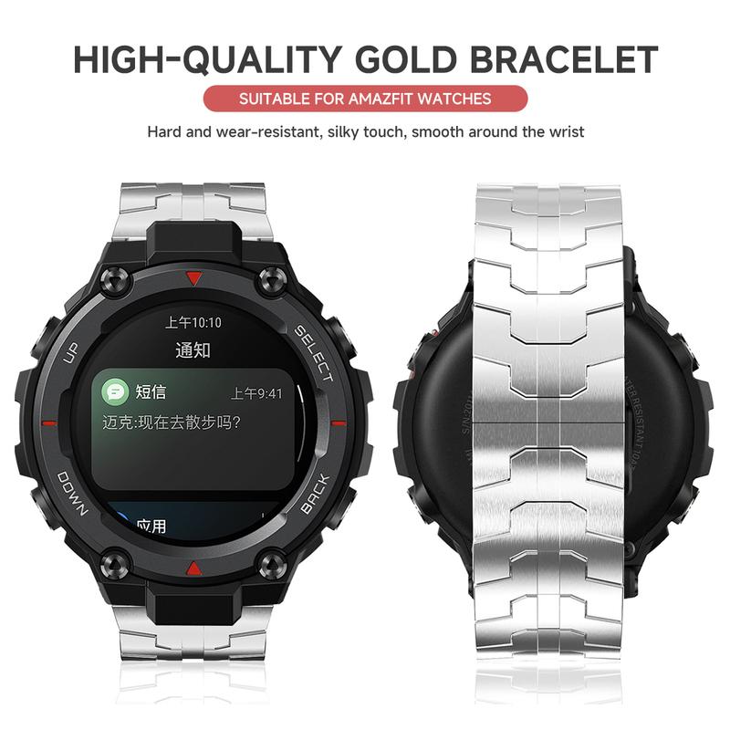 Роскошный ремешок из нержавеющей стали для часов Amazfit T-rex 3/2 Trex Pro Металлический ремешок Correa Для Huami Amazfti TRex Аксессуары для ремешка