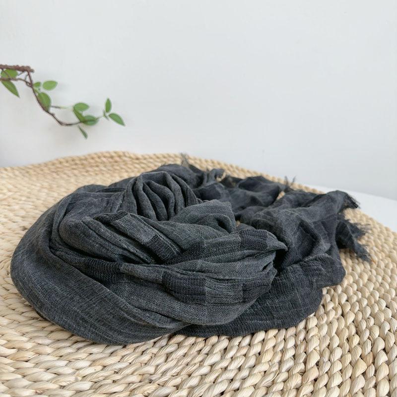 Шарф женский вискозный длинный серый шейный платок теплый дышащий летний солнцезащитный аксессуар для весны и отдыха на осень