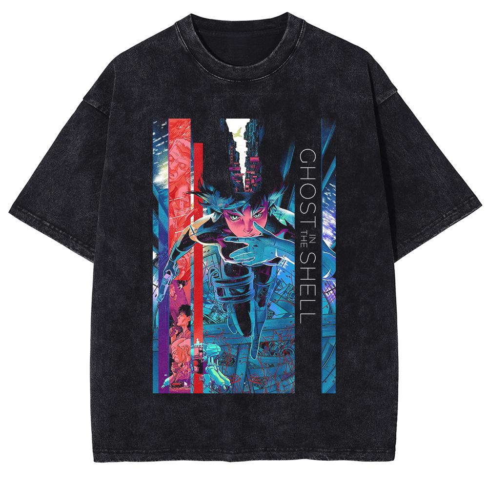 Harajuku Anime T-shirt Men and Women DTG Printed Acid T-shirt Cotton Manga Pattern Punk Harajuku Oversize Unisex Top