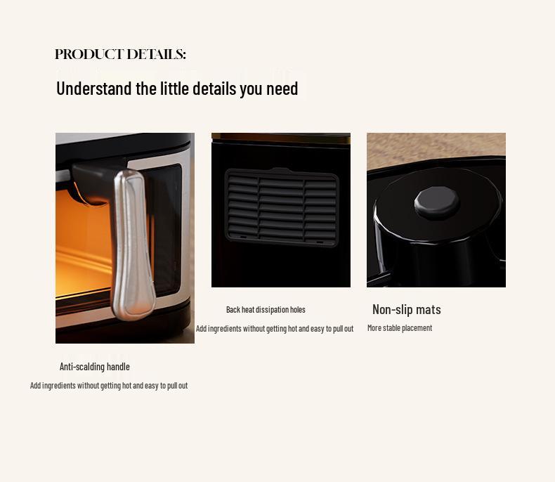 Умная аэрофритюрница из нержавеющей стали, Большая вместимость, Стандарт США