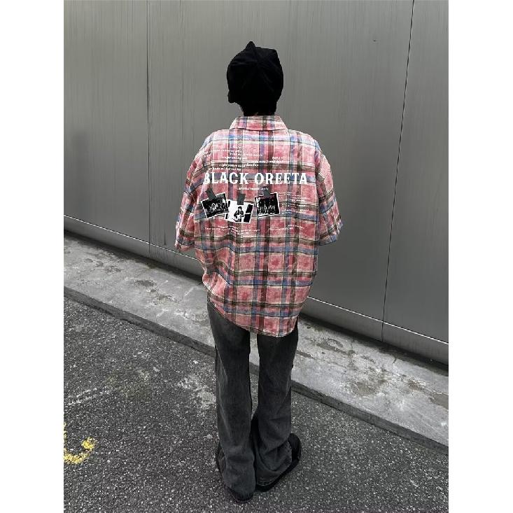 Летняя новая повседневная рубашка с рукавами пять четвертей, свободная рубашка большого размера с короткими рукавами для мужчин и женщин