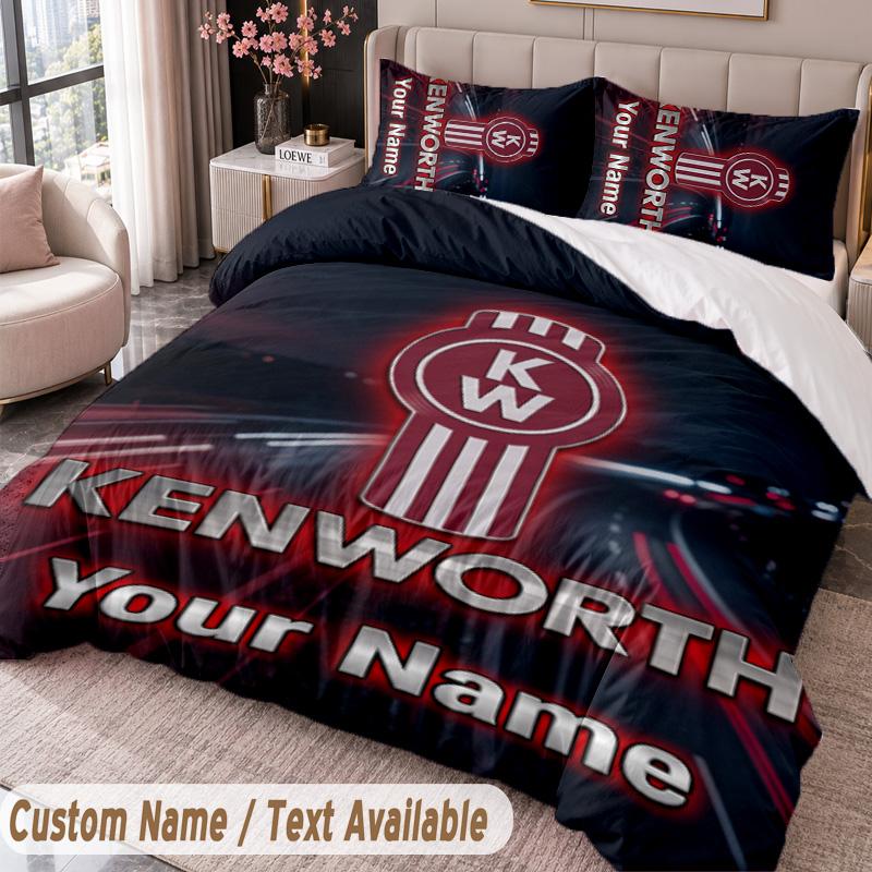 Kenworth Printed Bedding Set Custom Name Text 1 Duvet Cover 2 Pillowcases For Bedroom
