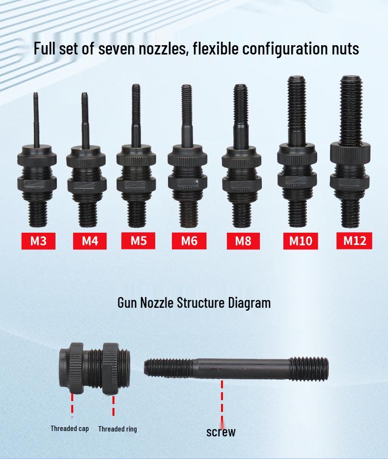 Gaobao Industrial-Grade Automatic Pneumatic Rivet Nut Gun M3-M12