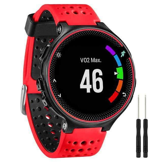 Совместимый силиконовый ремешок для Garmin Forerunner 235/620/735XT - Двухцветный дизайн с круглыми отверстиями.