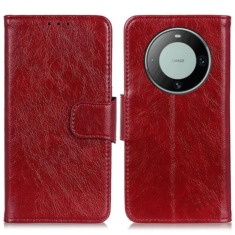 For Huawei Mate 60 Pro Nappa Texture Split Leather Stand Wallet Case Drop Protection Phone Cover
