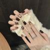 Nail Art Wear Maillard Color Checkerboard Cat Eye Plaid Star Flash Removable Nail Art Patch