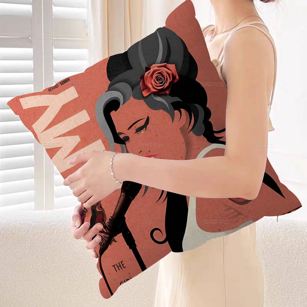 Amy Winehouse Music Singer Star Pillow Gift Home Office Decoration Bedroom Sofa Car Cushion Cover Case 45x45