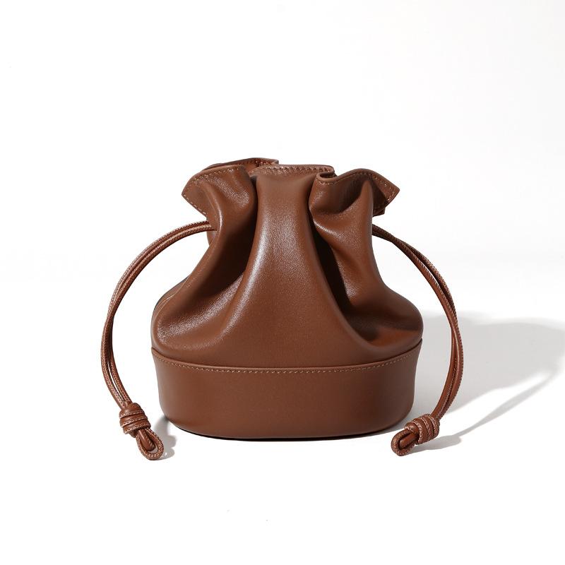 Drawstring Leather Cloud-shaped Bag, High-end and Fashionable Underarm Single-shoulder Bag, Large-capacity Bucket Bag, Crossbody Small Bag