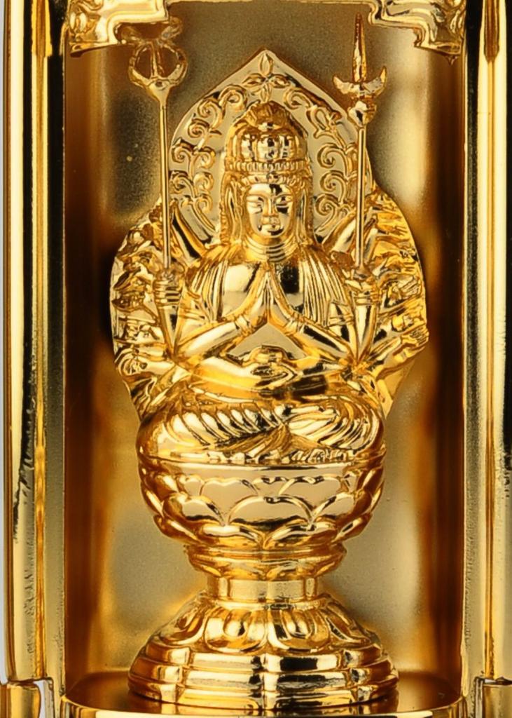 Buddha Statue Senju Kannon Bodhisattva with Zushi Buddhist Keiaki Watanabe In the Year of the Twelve Zodiac Guardian Zodiac Zodiac Takaoka Copperware