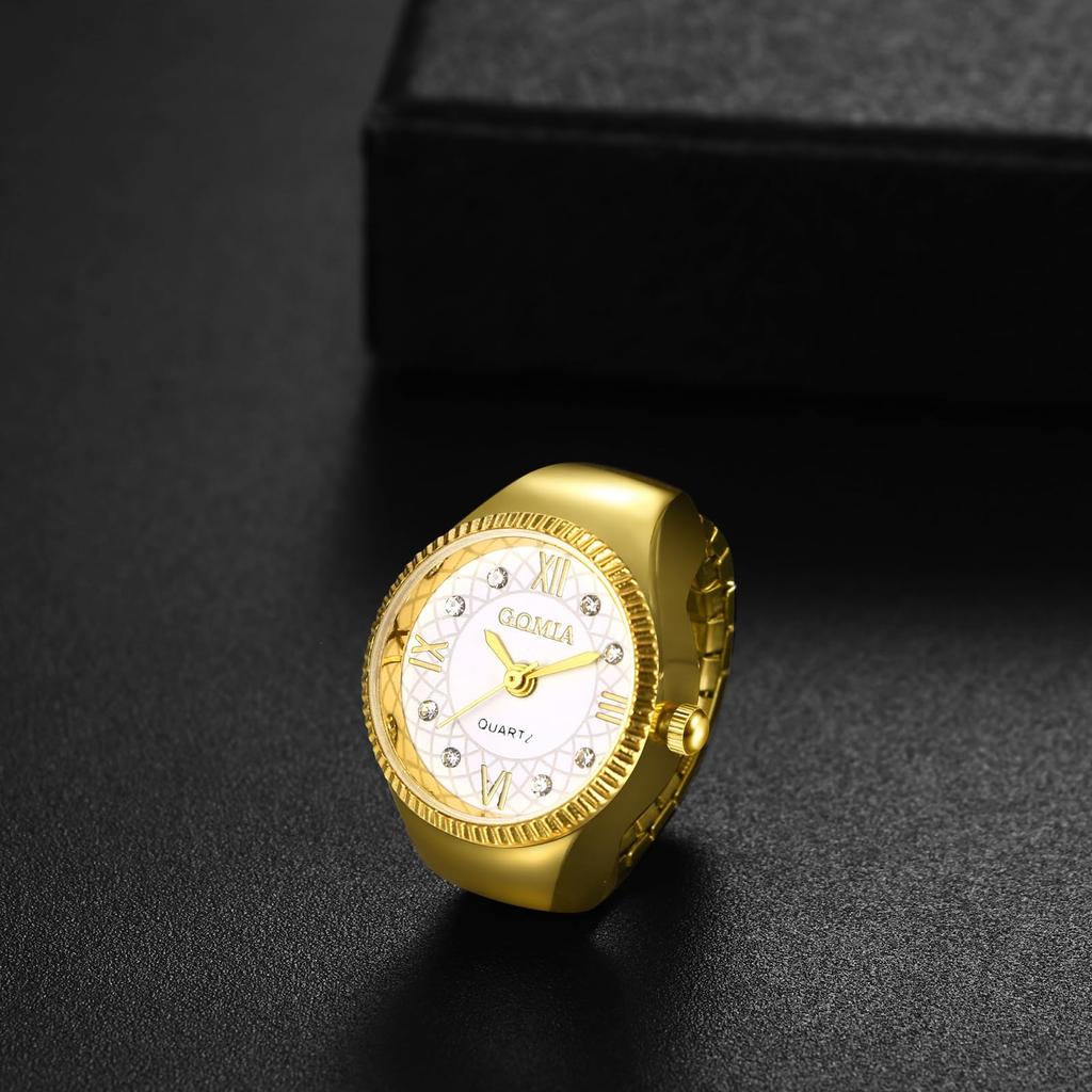 Ring Ring Watch Roman Analog Free Stainless Steel Ring Watch Simple Stylish Quartz Watch Gold Silver Fashion Accessory Birthday Christmas Day Present