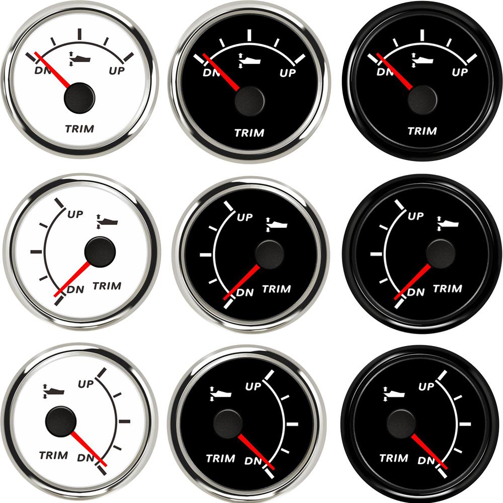 52mm Marine Trim Gauge Waterproof Trim Gauge UP-DN with Red Backlight for Auto Motor Parts Yacht 9-32V Car Accessories