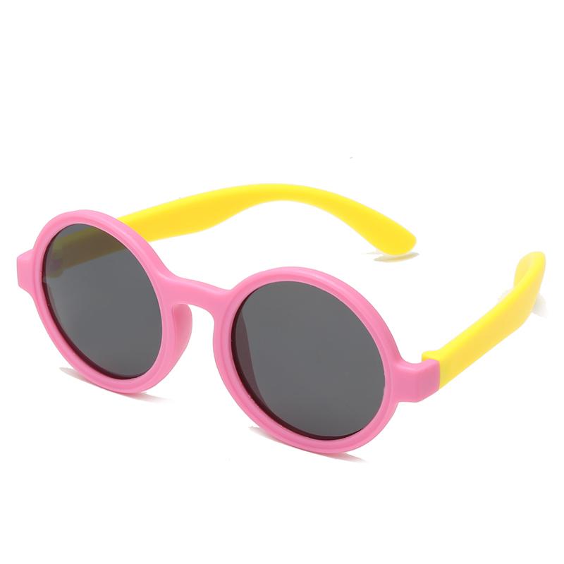 Новые милые детские солнцезащитные очки с круглой оправой, безопасные для детей, мягкие, устойчивые к УФ-излучению, трендовые очки для мальчиков и девочек