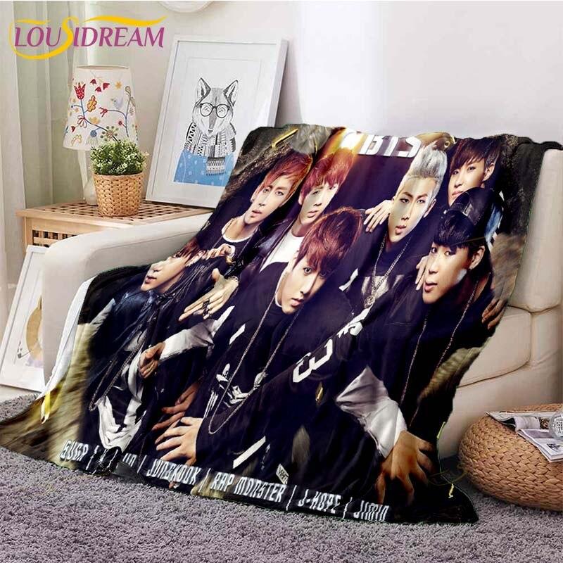 Новейшее одеяло Kpop Bangtan для мальчиков, одеяло для дивана-кровати, супер мягкое теплое одеяло, флисовое одеяло