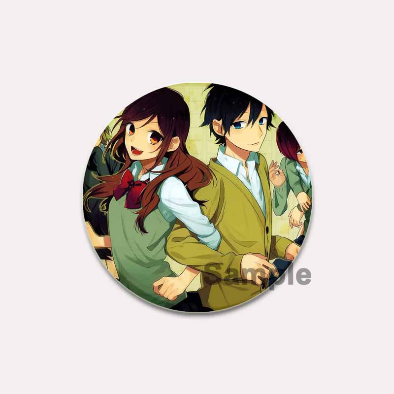 32/44/58 мм Love Anime Horimiya Значки на рюкзаке Аксессуары Miyamura Izumi Hori Kyouko Мультфильм Броши для одежды Сумка Декор Подарки Булавки