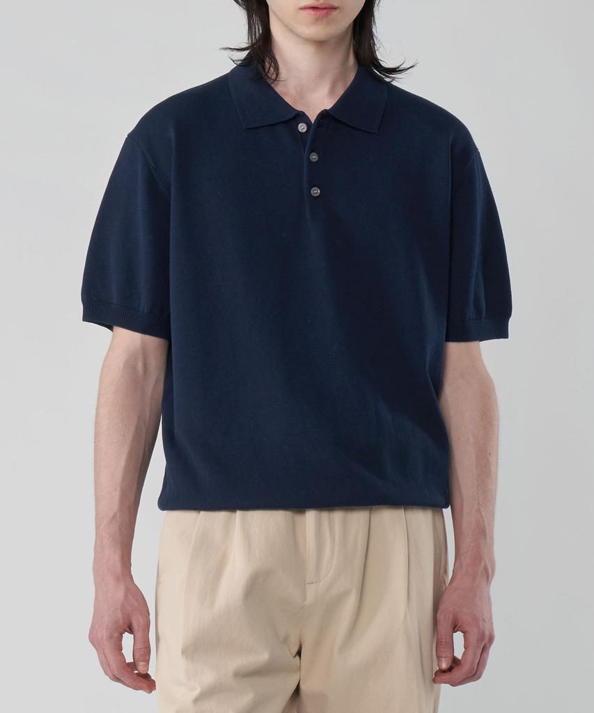 UNTAPPED STUDIO Washable Cool Cotton Short Sleeve Collared Knit 4 Colors (Type A)