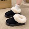 Мода 2024 Новые Зимние Сапоги Зимние Женские Тапочки Уличная Обувь Теплые Плюшевые Хлопковые Ботинки Ретро Коричневые Женские Зимние Сапоги Платформа Мюли