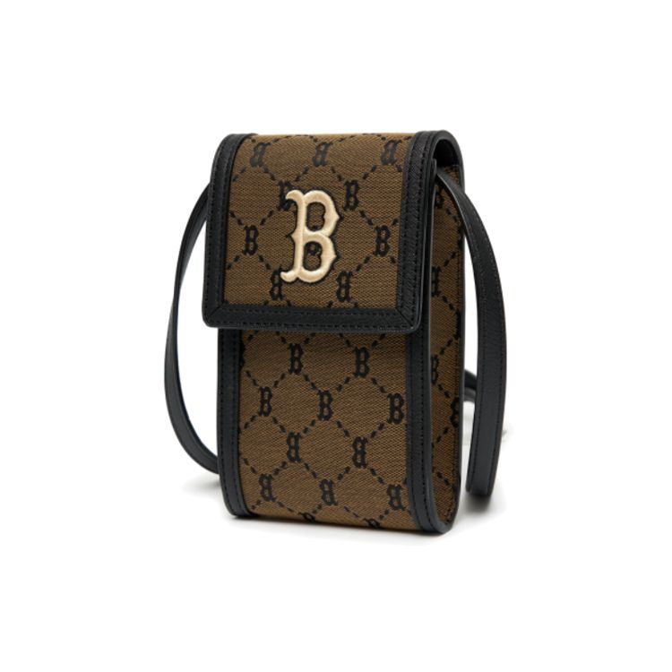 MLB Серия Monogram Boston Red Sox Винтажная сумка через плечо с принтом по всей поверхности Унисекс-сумки Коричневый 3ACRH011N-43BGD