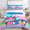 Unicorn Cartoon Book Print 3Pcs Bedding Set,Duvet Cover with 2 Bedro,Pillowcase Home Birthday Gift