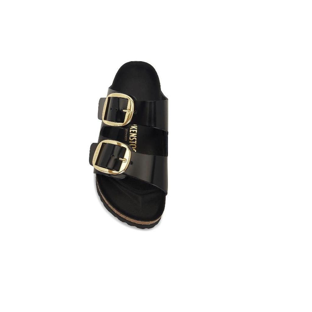 (WMNS) Birkenstock Arizona Big Buckle Natural Leather Narrow Fit Sandals 'Patent High Shine Black' Women's 1021476