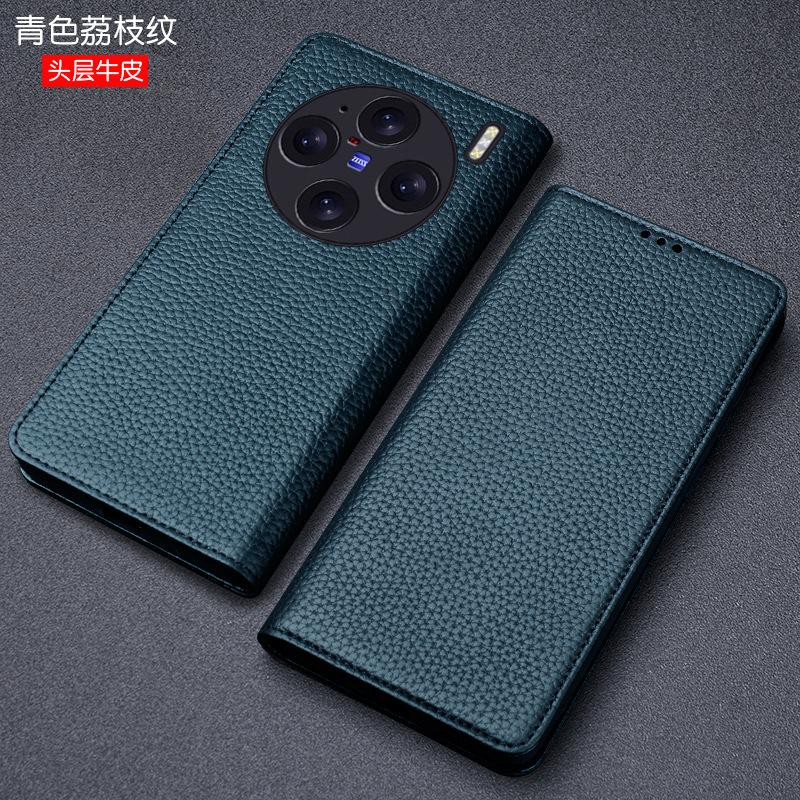 Luxury Genuine Leather Wallet Business Phone Cover For Vivo X300 X200 X100 X100s Pro Ultra Cover Credit Card Money Slot Case