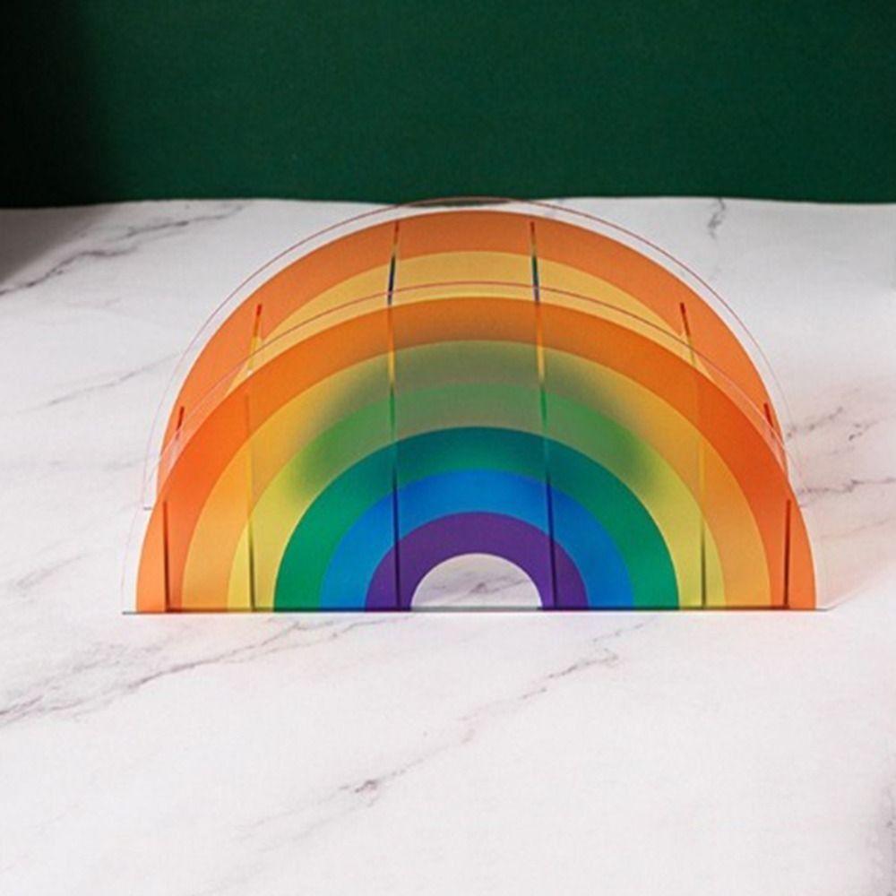 Акриловый радужный держатель для ручек, цветной органайзер-подставка для канцелярских принадлежностей для студентов